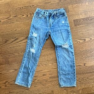 Gap Girls Light Wash Distressed Straight Leg Jeans